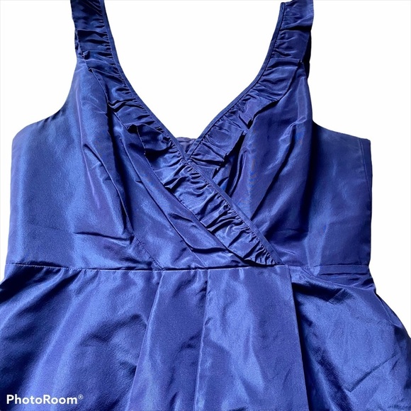 J. Crew Vintage Blue Fully Lined Silk Cocktail Dress Size 10 - Picture 10 of 12